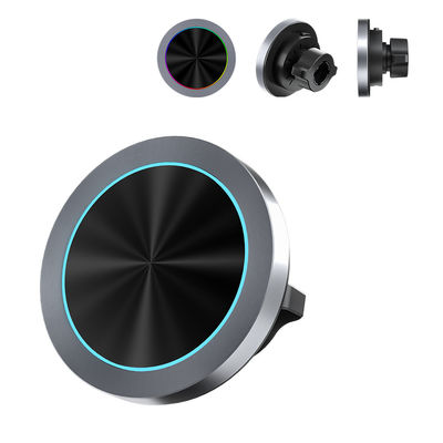 Buy Ultra Small Diameter Magnetic Wireless Car Phone Holder With One Hand Operation And Fast Charging RGB Light Effect online manufacture