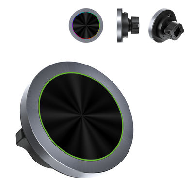 Buy Aluminium Alloy Texture RGB Light Effect Adjustable Magsafe Wireless Charger For Car Phone Holder Fast Charging One Hand Operation online manufacture