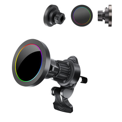 Buy Adjustable RGB Light Effect Wireless Charging Station For Car Phone Holder With One Hand Operation online manufacture
