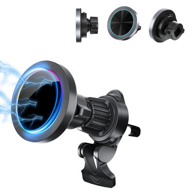 Buy Wireless Car Phone Holder With Fast Charging And RGB Light Effect For Iphone Charger Stand With Aluminium Alloy Texture online manufacture
