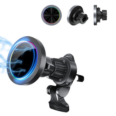 Buy Adjustable RGB Light Effect Iphone Car Charger With Fast Charging And One Hand Operation For Small Diameter Magnetic Design online manufacture