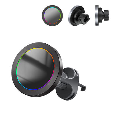 Buy Aluminium Alloy Texture RGB Light Effect Wireless Car Phone Holder Fast Charging One Hand Operation online manufacture