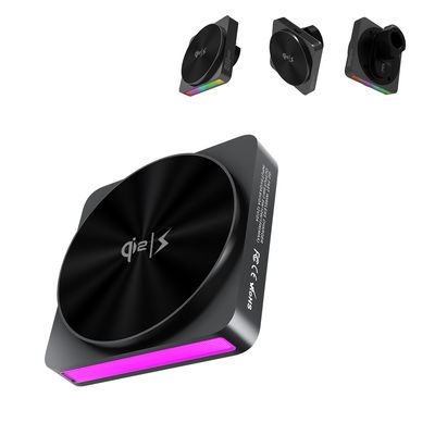 QI2 One-Piece Stretched All-Metal Design Magsafe Wireless Charger Car Mount 9 Light Colors Full Metal Texture