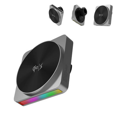 Black Technology Iphone Wireless Charger With 9-Color Ambient Light Projection And 15W Fast Charging For Cars