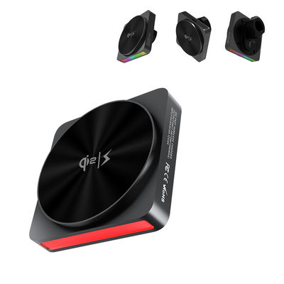 15w Wireless Charger With 9-Color RGB Ambient Light Projection And Central Control For Car Magnetic Phone Holder