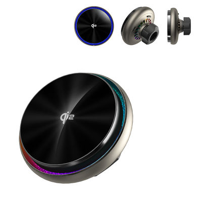 Starry Sky Light Magnetic Car Wireless Charging Bracket Built-In Silent Cooling Fan CD Pattern Lenses High-End Metal Frame