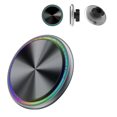 Metal Magnetic Wireless Charger Car Phone Holder With Running Light Character Light And Strong Magnetism For Automotive