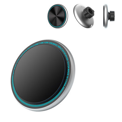 Iphone 15 Pro Max Charger Magnetic Wireless Car Phone Holder With Metal Running Light And Logo Carving Option