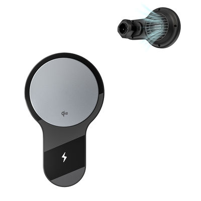 Ultra-Thin Fan Cooling 15w Wireless Charger Car Phone Holder With Qi2 Fast Charging LED Lighting And Strong Magnetic Suction