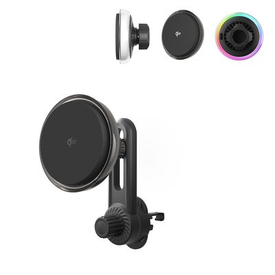 Crystal Texture Magnetic Car Phone Holder With Frosted Lens And Cooling Fan For Dreamy And Personalized Aesthetics