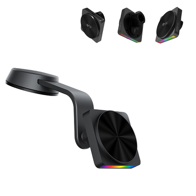 Wireless Car Phone Holder with 9-Color Ambient Light and Qi Charging