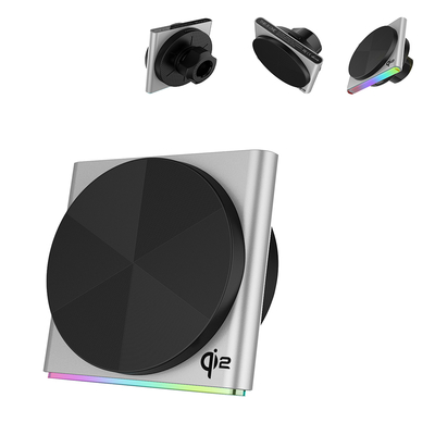 Metal Wireless Charging Station Ultra-Thin Design 9-Color RGB Light Effect Magnetic Suction One-Hand Operation Fast Charging