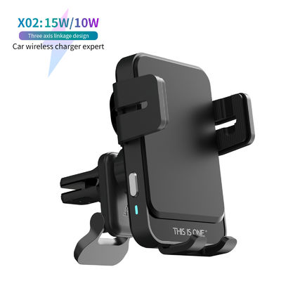 Auto Clamping Wireless Car Phone Holder with Coil Alignment and Smart Tracking for Universal Compatibility